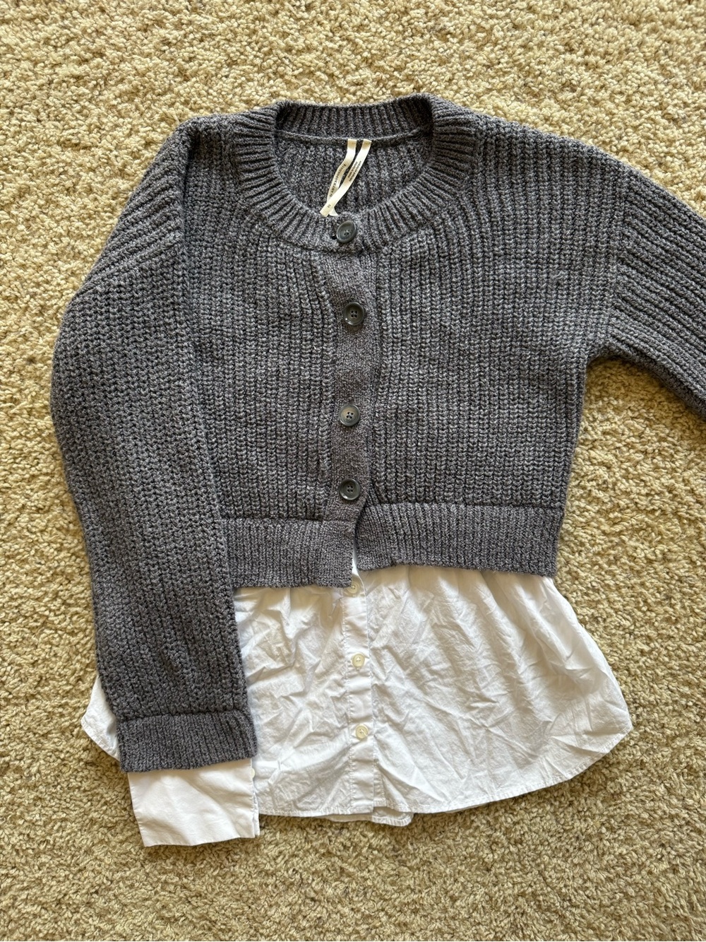 Anthropologie twofer cardigan sweater shirt women’s XS dark academia French prep